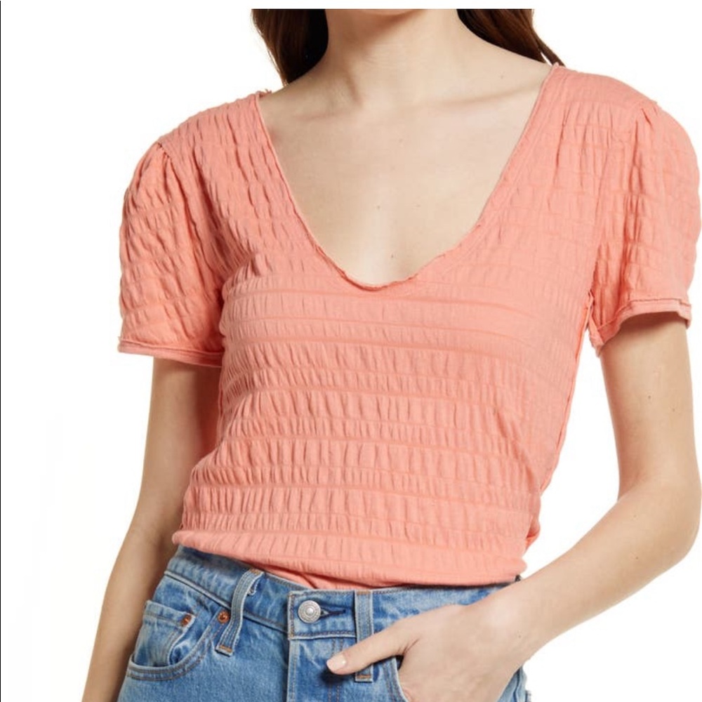 NWT Free people sugar cubed ruched top